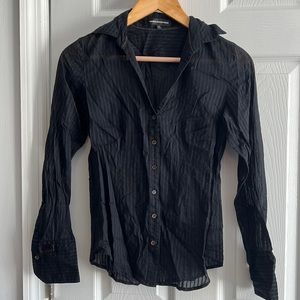 Sheer collard shirt